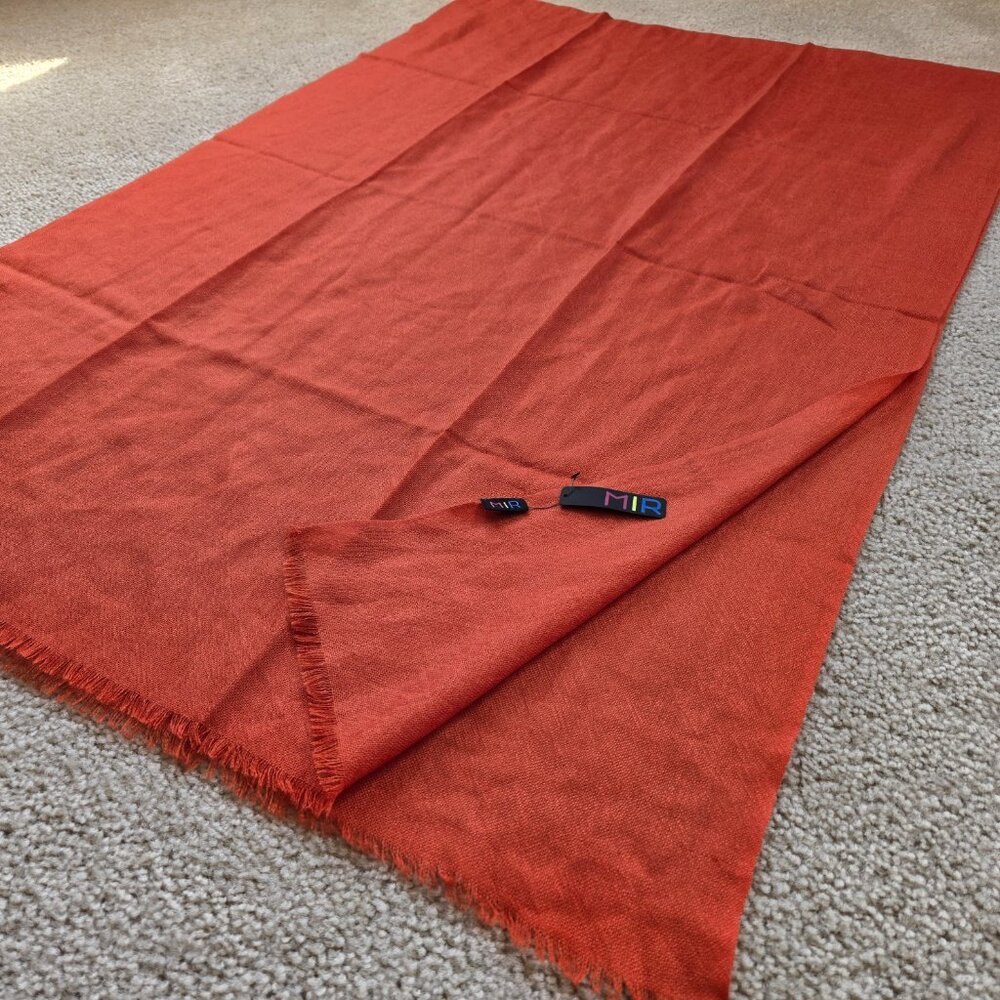 MIR Rusty Orange Cashmere Scarf NWT - Picture 9 of 12